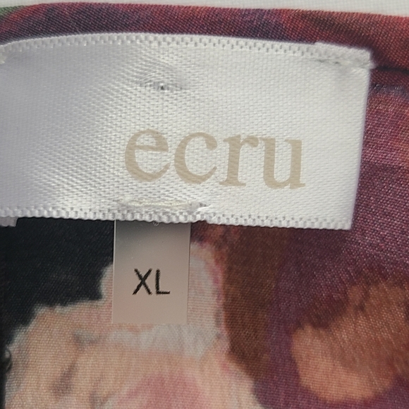 ECRU 100% silk long sleeve peephole chest ruffled sleeves romantic blouse, XL - Picture 9 of 10